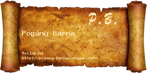 Pogány Barna névjegykártya